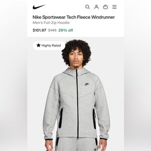 Nike Gray Tech Fleece Windrunner Jacket